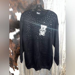 Vintage Western Sportswear Made In USA size medium black with blingy bear